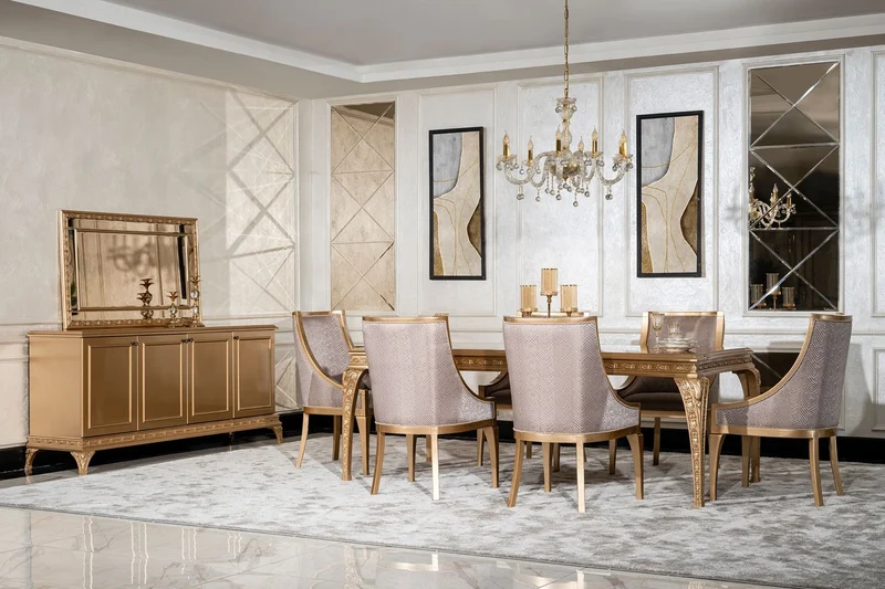 Casa Padrino Luxus Barock Esszimmer Stuhl Grau / Gold - Barockstil Küchen Stuhl - Prunkvolle Luxus Esszimmer Möbel im Barockstil - Barock Möbel - Edel & Prunkvoll