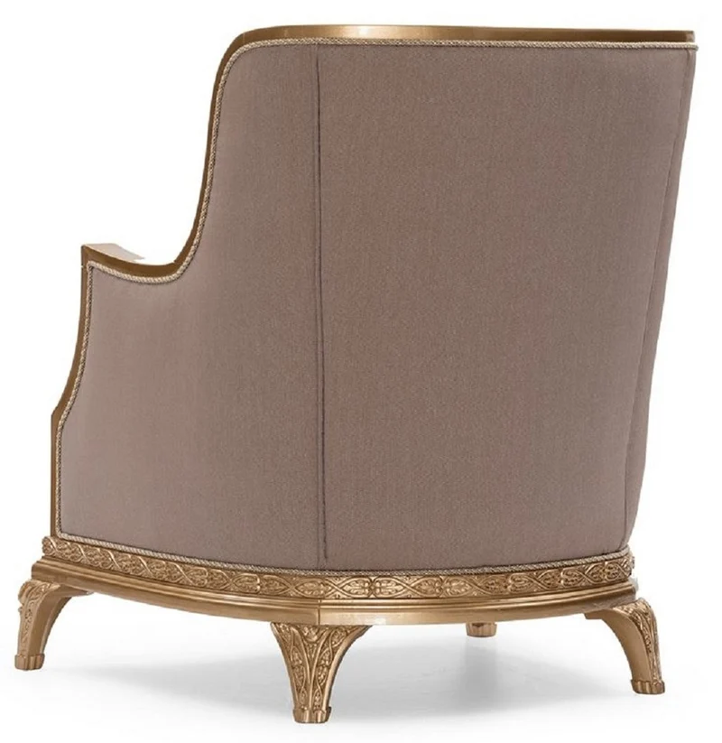 Casa Padrino Luxus Barock Wohnzimmer Set Grau / Braun / Gold - 2 Sofas & 2 Sessel & 1 Couchtisch & 2 Beistelltische - Handgefertigte Luxus Wohnzimmer Möbel im Barockstil - Edel & Prunkvoll