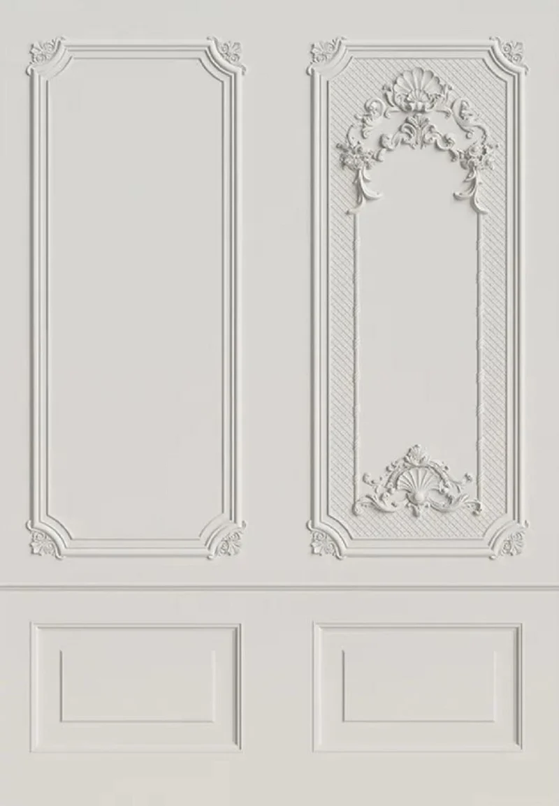 Casa Padrino Luxus Barock Vliestapete Grau - Barockstil Wohnzimmer Tapete mit elegantem Stuck Muster - Wanddeko im Barockstil - Barock Tapeten - Tapeten im Barockstil - Barock Wohnzimmer Deko