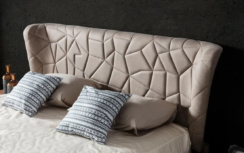 Casa Padrino Luxus Schlafzimmer Set Grau / Braun / Kupfer - 1 Doppelbett mit Kopfteil & 2 Nachtkommoden - Luxus Schlafzimmer Möbel - Luxus Schlafzimmer Einrichtung