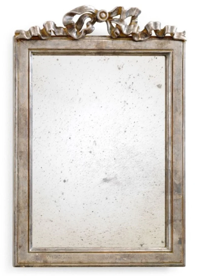Casa Padrino Luxus Barock Spiegel Antik Silber - Handgefertigter italienischer Barockstil Wandspiegel mit antikem Spiegelglas - Luxus Möbel im Barockstil - Luxus Qualität - Made in Italy