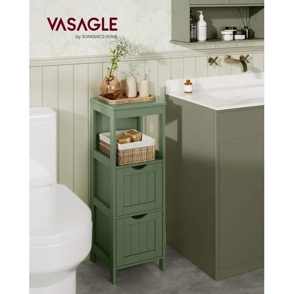 VASAGLE Bathroom Floor Cabinet, Bathroom Storage Organizer Rack Stand