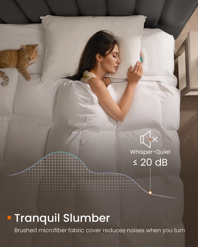 Down Comforter, Soft Down Duvet, Queen Size Duvet Insert, Feather Comforter with Corner Loops, 55 oz Filling, for All Seasons, Winter, Hotel, 90 x 90 Inches, Cloud White