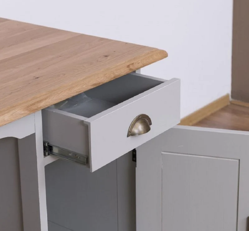 Casa Padrino Landhausstil Schreibtisch Grau / Naturfarben 110 x 70 x H. 78 cm - Massivholz Sekretär im Landhausstil - Büro Möbel - Massivholz Möbel - Landhausstil Möbel