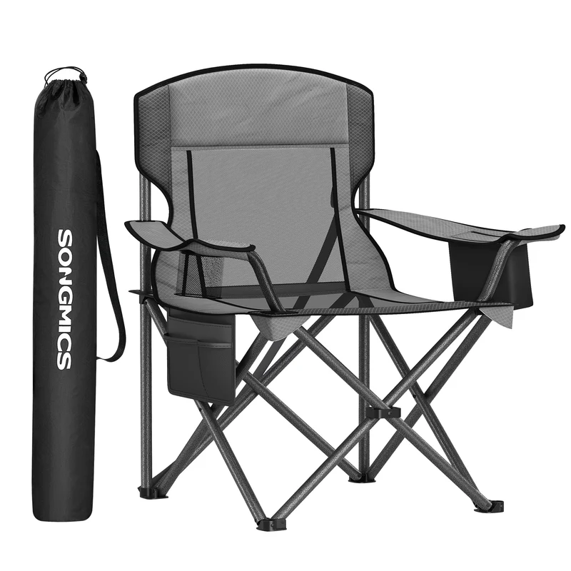 Heavy-Duty Outdoor Camping Folding Chair with Adjustable Armrests