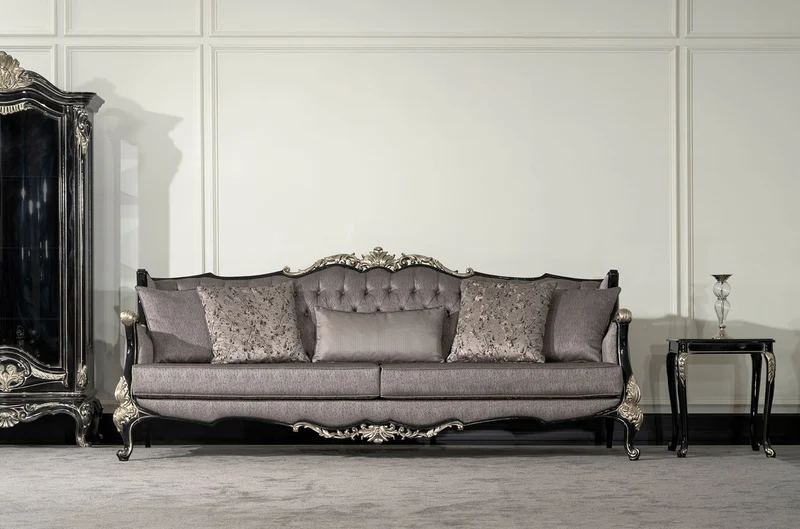 Casa Padrino Luxus Barock Beistelltisch Schwarz / Silber - Quadratischer Massivholz Tisch im Barockstil - Luxus Wohnzimmer Möbel im Barockstil - Barock Möbel - Edel & Prunkvoll