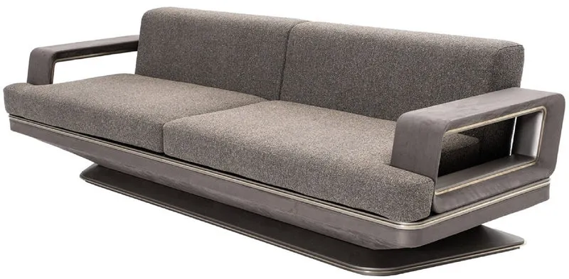 Casa Padrino Luxus Sofa Grau / Silber 270 x 94 x H. 76 cm - Wohnzimmer Sofa - Hotel Sofa - Wohnzimmer Möbel - Wohnzimmer Einrichtung - Hotel Möbel - Luxus Möbel - Luxus Einrichtung