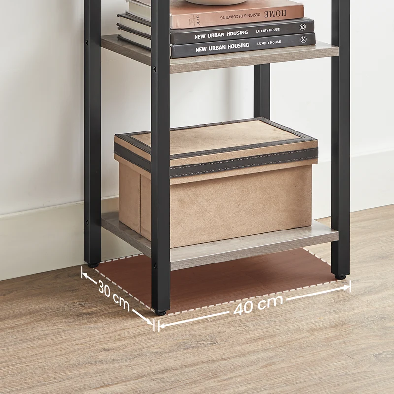 6-Tier Bookshelf, Black Modern Bookcase, Shelving Unit, for Office, Study, Living Room