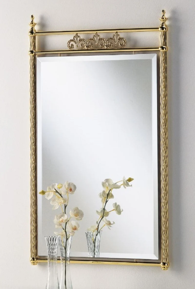 Casa Padrino Luxus Messing Spiegel 64 x H. 106 cm - Rechteckiger Messing Wandspiegel - Garderoben Spiegel - Luxus Möbel - Hotel Möbel - Luxus Qualität - Made in Italy
