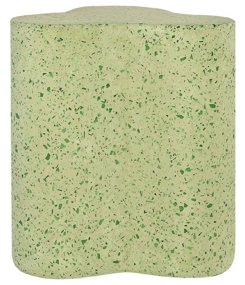Casa Padrino Luxus Terrazzo Naturstein Beistelltisch / Hocker Grün 41,5 x 41,5 x H. 45 cm - Wohnzimmer Möbel - Hotel Möbel - Naturstein Möbel - Luxus Möbel - Luxus Einrichtung