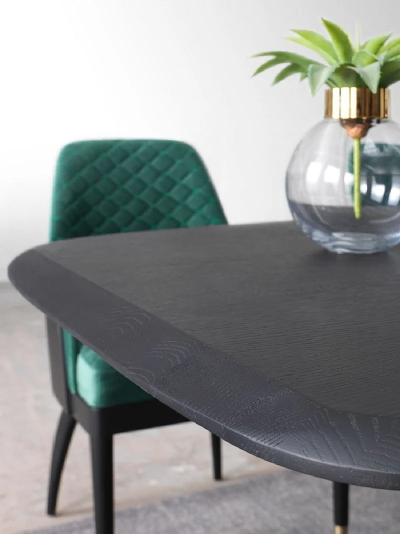 Casa Padrino Luxus Esszimmer Set Grün / Schwarz / Messing - 1 Luxus Esstisch & 8 Luxus Esszimmerstühle - Esszimmer Möbel - Luxus Möbel - Luxus Kollektion