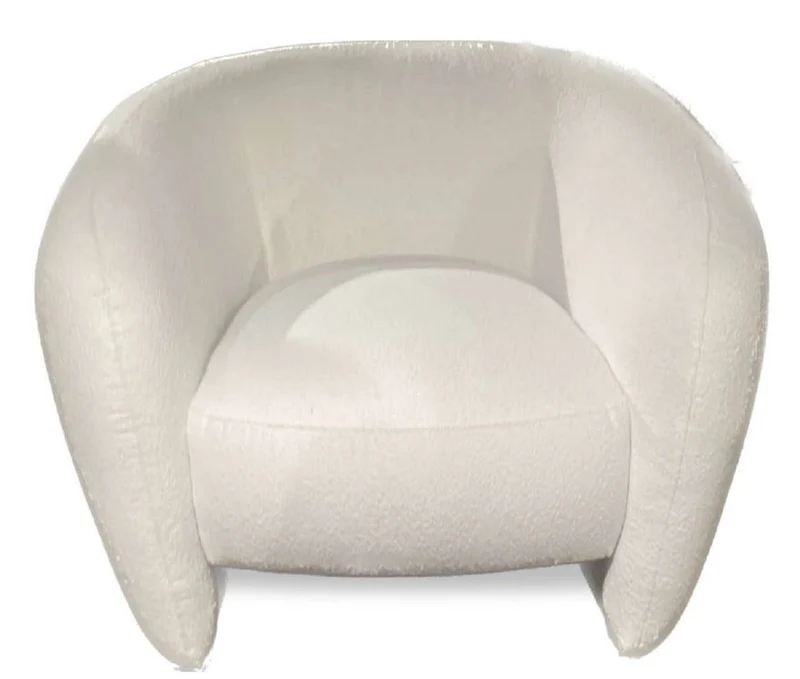 Casa Padrino Luxus Sessel Weiß 112 x 98 x H. 80 cm - Wohnzimmer Sessel - Hotel Sessel - Wohnzimmer Möbel - Hotel Möbel - Luxus Möbel - Luxus Einrichtung
