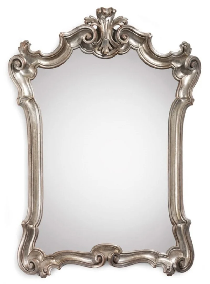 Casa Padrino Luxus Barock Spiegel Silber - Handgefertigter italienischer Barockstil Wandspiegel - Luxus Möbel im Barockstil - Barock Möbel - Luxus Qualität - Made in Italy