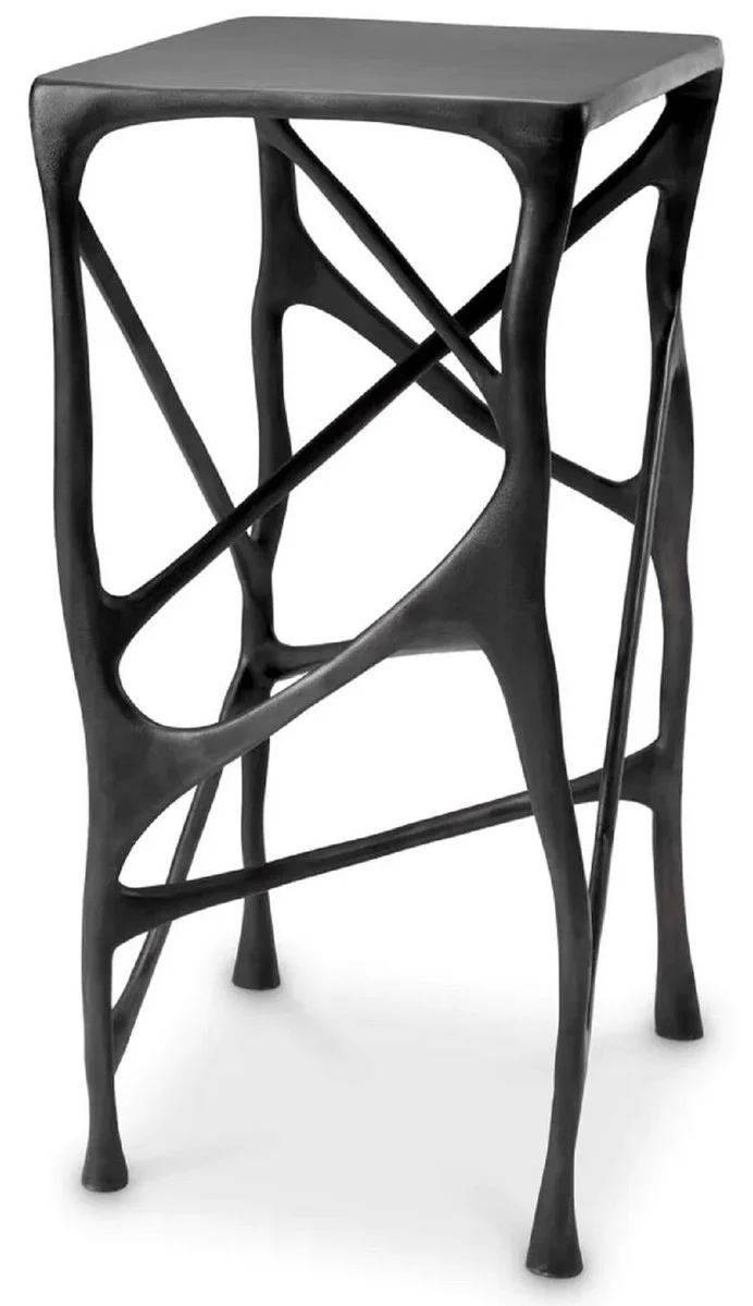 Casa Padrino Luxus Deko Säule 33,5 x 33,5 x H. 69,5 cm - Quadratische Aluminium Säule - Pflanzensäule - Wohnzimmer Deko Säule - Hotel Deko Säule - Luxus Möbel - Luxus Qualität
