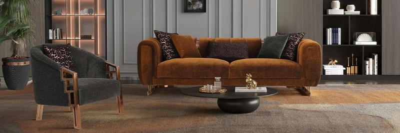 Casa Padrino Luxus Sessel Braun / Kupfer 80 x 80 x H. 90 cm - Wohnzimmer Sessel - Hotel Sessel - Wohnzimmer Möbel - Hotel Möbel - Luxus Möbel - Luxus Einrichtung