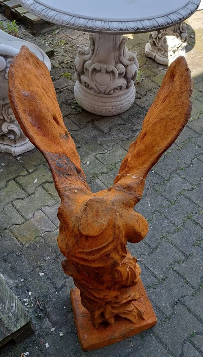Casa Padrino Jugendstil Garten Deko Skulptur Rost 46 x 70 x H. 97 cm - Elegante Garten Deko Metall Figur - Barock & Jugendstil Garten Deko Accessoires - Garten Deko Metall Skulpturen
