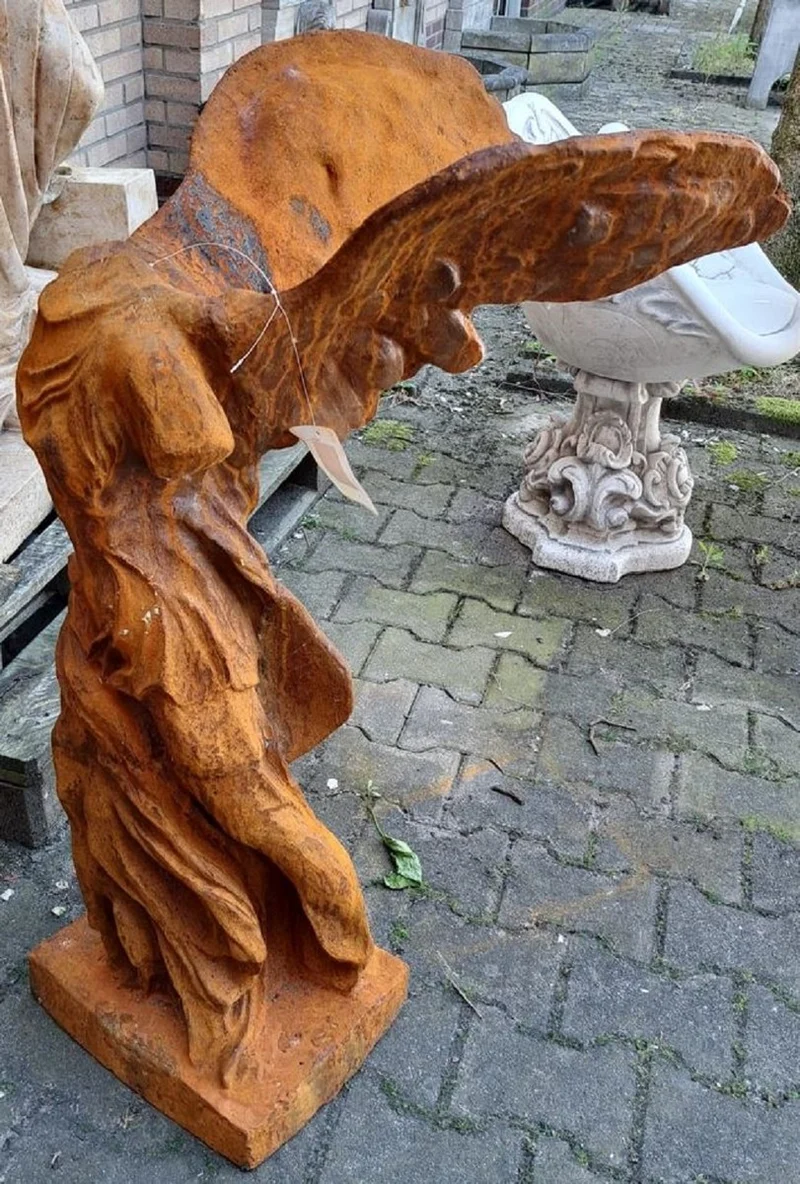 Casa Padrino Jugendstil Garten Deko Skulptur Rost 46 x 70 x H. 97 cm - Elegante Garten Deko Metall Figur - Barock & Jugendstil Garten Deko Accessoires - Garten Deko Metall Skulpturen