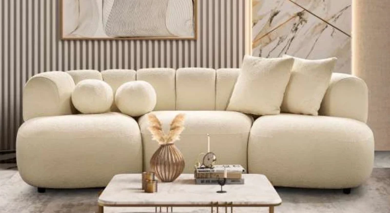 Casa Padrino Luxus Sofa Elfenbein 230 x 95 x H. 75 cm - Wohnzimmer Sofa - Hotel Sofa - Wohnzimmer Möbel - Hotel Möbel - Luxus Möbel - Luxus Einrichtung - Wohnzimmer Einrichtung