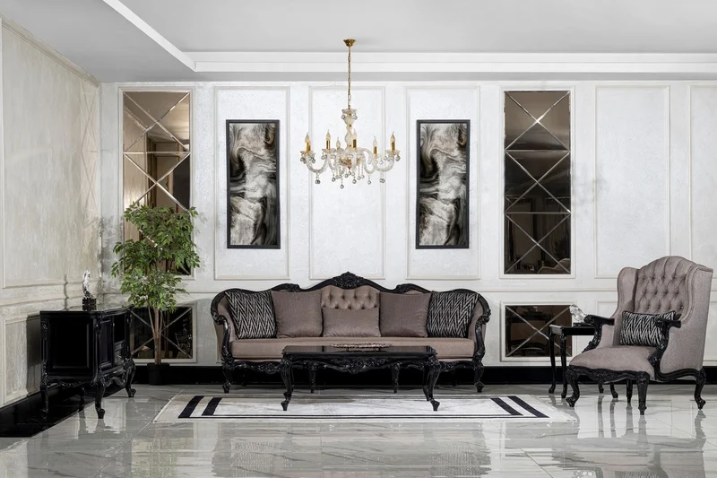 Casa Padrino Luxus Barock Beistelltisch Schwarz - Handgefertigter Massivholz Tisch im Barockstil - Luxus Wohnzimmer Möbel im Barockstil - Barock Möbel - Edel & Prunkvoll