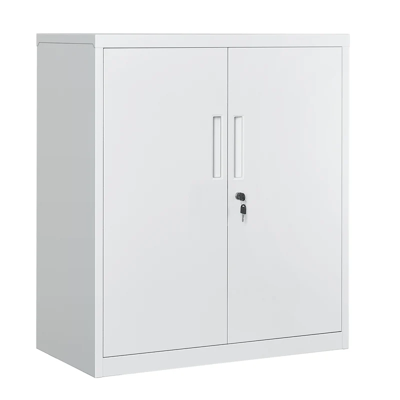 SONGMICS Metal Storage Cabinet, Garage Cabinet with Doors and Shelves Office Cabinet for Home Garage and Utility Room Grey