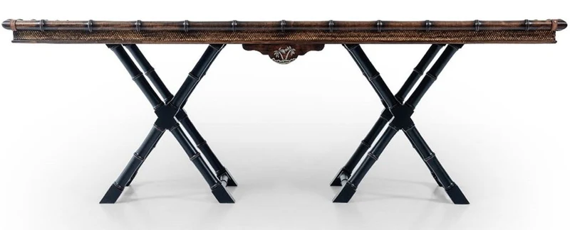 Casa Padrino Luxus Vintage Stil Esstisch Braun / Schwarz 215 x 108 x H. 78 cm - Rechteckiger Massivholz Esszimmertisch - Esszimmer Möbel - Massivholz Möbel - Vintage Stil Möbel - Luxus Möbel