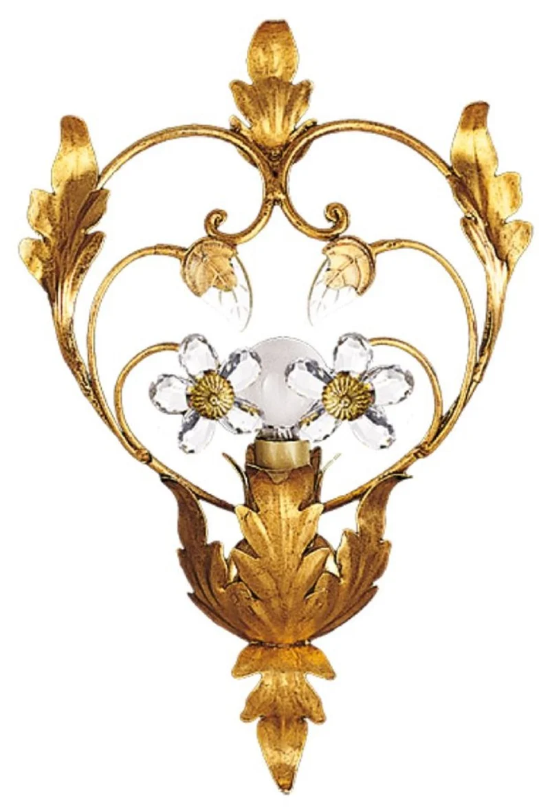 Casa Padrino Luxus Barock Wandleuchte Gold mit Patina 25 x 11 x H. 38 cm - Elegante Barockstil Wandlampe - Barock Leuchten - Luxus Qualität - Made in Italy