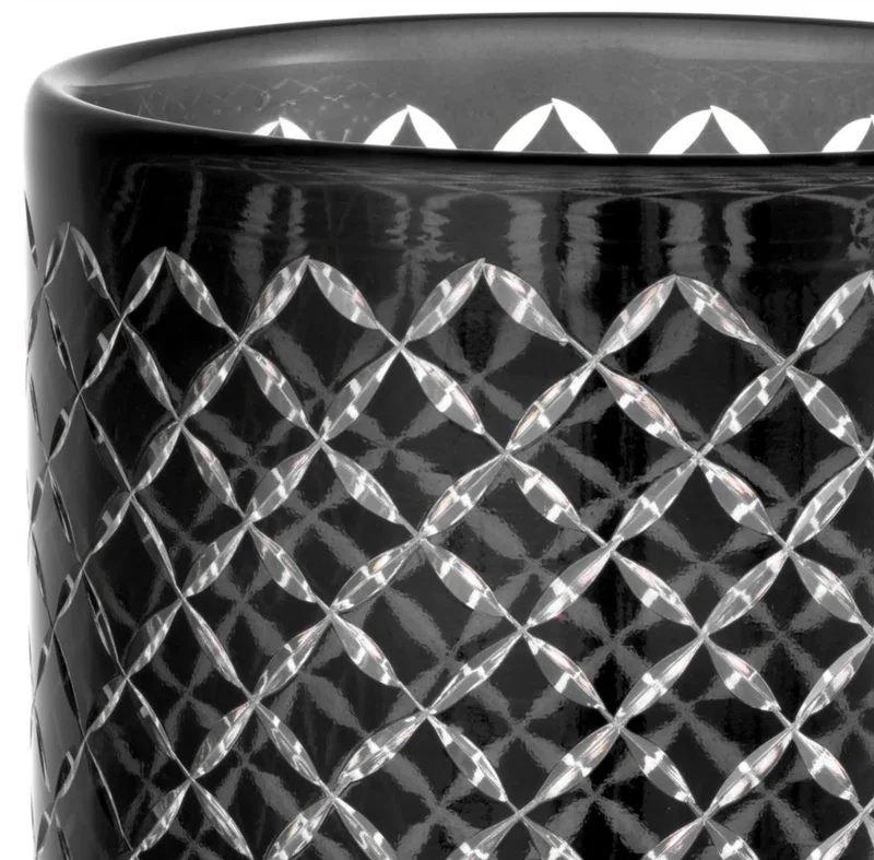 Casa Padrino Luxus Glas Kerzenleuchter Schwarz Ø 18 x H. 28 cm - Hotel Accessoires - Restaurant Accessoires - Gastronomie Accessoires - Luxus Qualität
