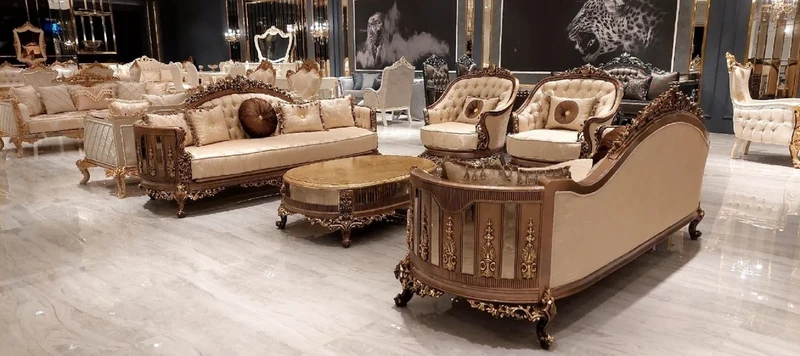 Casa Padrino Luxus Barock Couchtisch Antik Gold / Braun / Gold - Ovaler Massivholz Wohnzimmertisch im Barockstil - Wohnzimmer Möbel im Barockstil - Barock Möbel - Edel & Prunkvoll