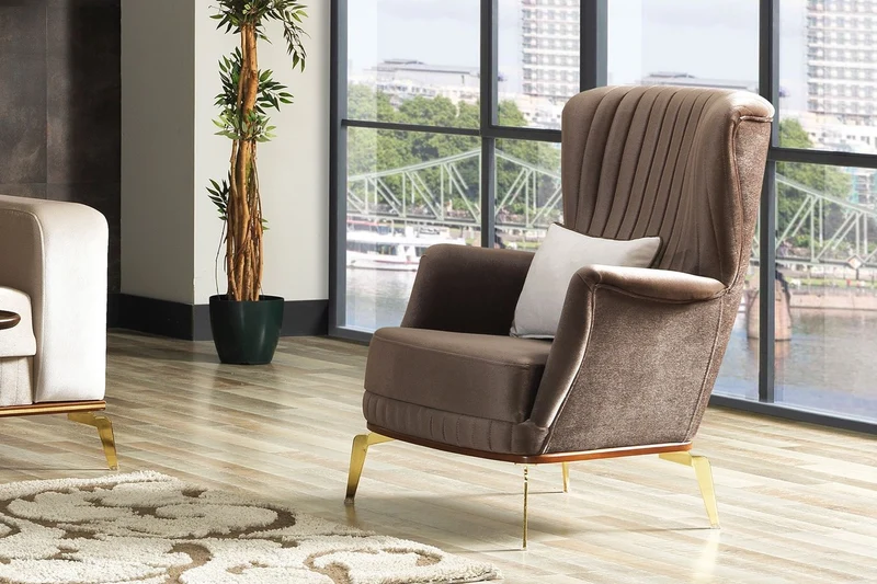 Casa Padrino Luxus Sessel Braun / Gold 70 x 75 x H. 80 cm - Wohnzimmer Sessel - Hotel Sessel - Wohnzimmer Möbel - Hotel Möbel - Luxus Möbel - Luxus Einrichtung