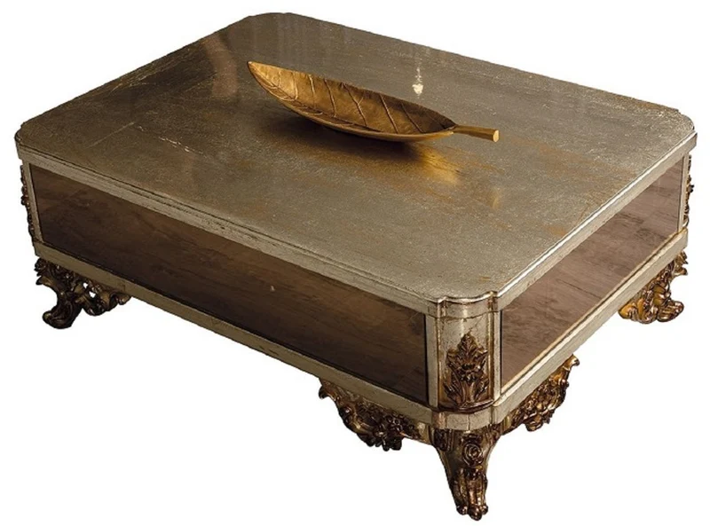 Casa Padrino Luxus Barock Wohnzimmer Set Kupfer / Antik Silber / Gold - 2 Barock Sofas & 2 Barock Sessel & 1 Barock Couchtisch - Luxus Wohnzimmer Möbel im Barockstil - Barock Möbel