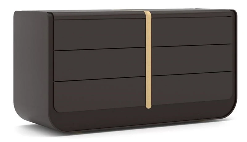 Casa Padrino Luxus Massivholz Kommode mit 6 Schubladen Schwarz / Beige 160 x 56 x H. 85 cm - Schlafzimmer Kommode - Schlafzimmer Möbel - Luxus Möbel - Luxus Einrichtung - Möbel Luxus
