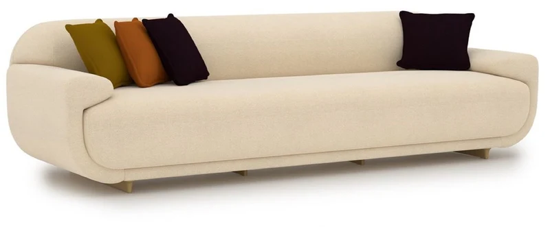 Casa Padrino Luxus Sofa Creme / Beige 250 x 105 x H. 70 cm - Wohnzimmer Sofa - Hotel Sofa - Wohnzimmer Möbel - Hotel Möbel - Luxus Möbel - Luxus Einrichtung - Wohnzimmer Einrichtung