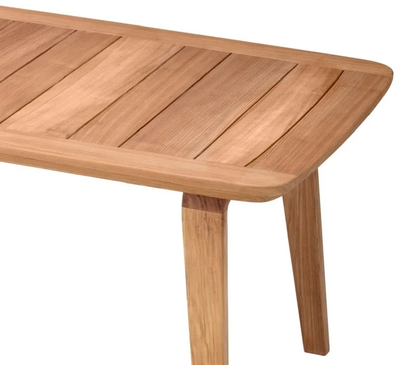 Casa Padrino Luxus Garten Esstisch Naturfarben 245 x 110 x H. 76 cm - Rechteckiger Teakholz Gartentisch - Esszimmer Möbel - Garten Möbel - Luxus Möbel - Luxus Qualität