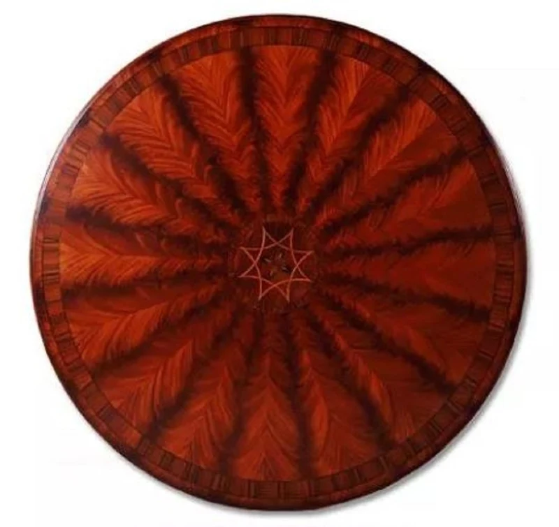 Casa Padrino Luxus Barock Esstisch Braun / Gold Ø 150 cm - Runder Barockstil Massivholz Küchentisch im asiatischen Stil - Barock Esszimmer Möbel im asiatischen Stil