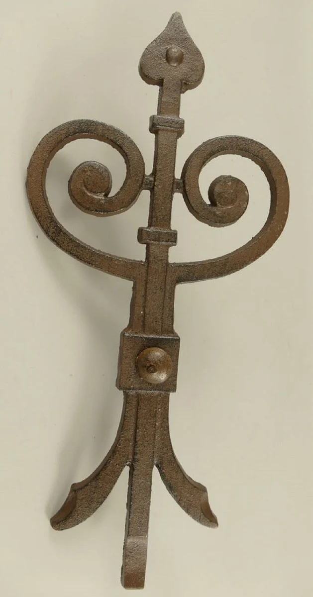Casa Padrino Wanddeko Anker Rustikal Braun 23 x 1,5 x H. 50 cm - Nostalgischer Metall Anker - Wohnzimmer Deko - Garten Deko - Terrassen Deko - Deko Accessoires