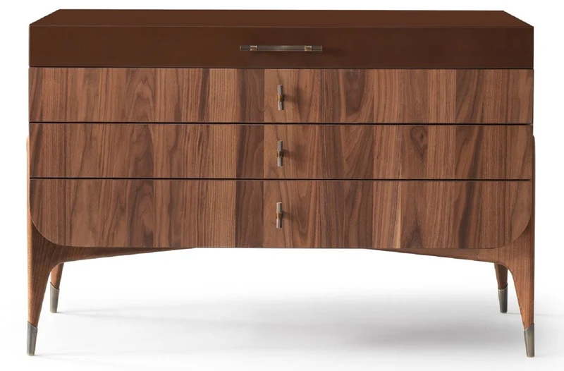 Casa Padrino Luxus Massivholz Kommode mit 4 Schubladen Braun / Dunkelbraun 123 x 60 x H. 82 cm - Schlafzimmer Kommode - Schlafzimmer Möbel - Luxus Möbel - Luxus Einrichtung - Möbel Luxus