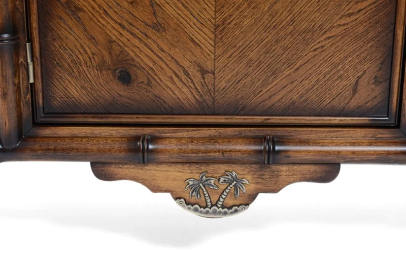 Casa Padrino Luxus Vintage Stil Sideboard Braun 180 x 50 x H. 90 cm - Massivholz Schrank mit 3 Schubladen und 3 Türen - Massivholz Möbel - Vintage Stil Möbel - Luxus Möbel