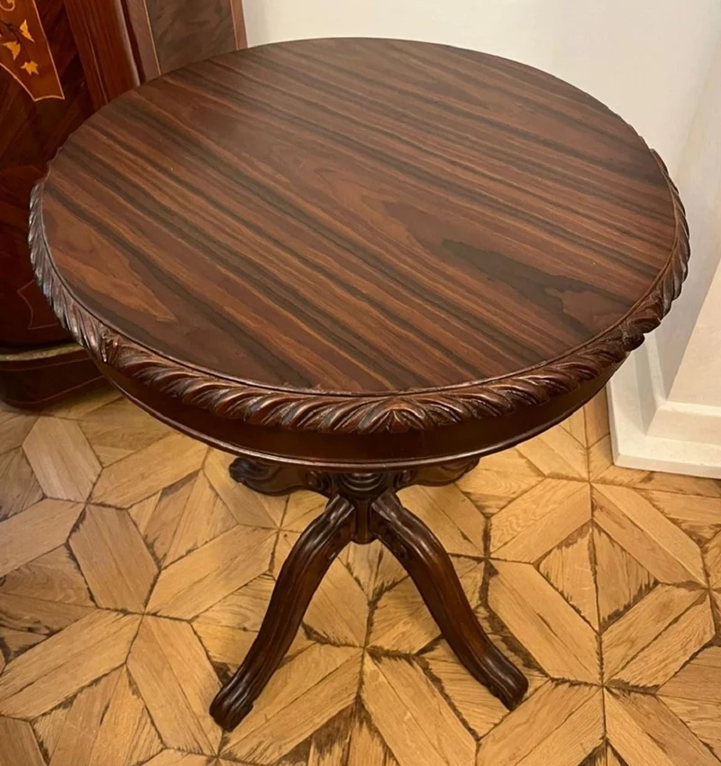Casa Padrino Barock Beistelltisch Dunkelbraun - Handgefertigter Massivholz Tisch im Barockstil - Barock Wohnzimmer Möbel - Edel & Prunkvoll
