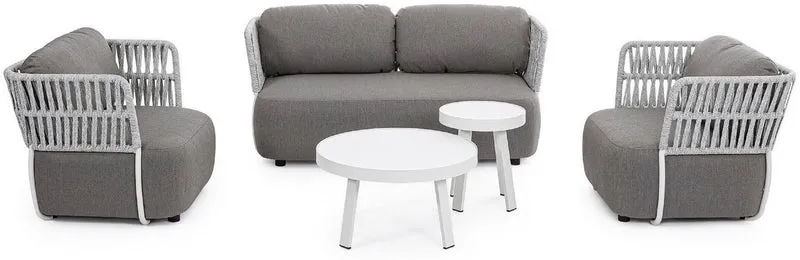 Casa Padrino Luxus Gartensofa Grau / Hellgrau / Schwarz 167 x 86 x H. 79 cm - Wetterbeständiges Garten Sofa - Terrassen Sofa - Garten Möbel - Terrassen Möbel - Outdoor Möbel