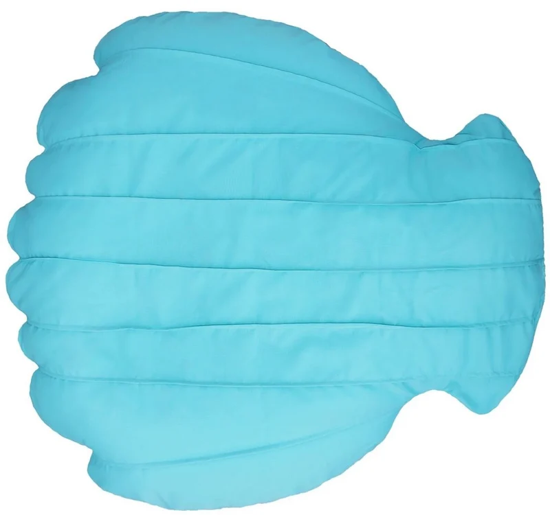 Casa Padrino Luxus Sitzsack Seemuschel Hellblau 150 x 135 x H. 35 cm - Schwimmender Sitzsack - Handgefertigtes Sitzkissen - Garten Deko - Terrassen Deko - Pool Deko - Luxus Accessoires