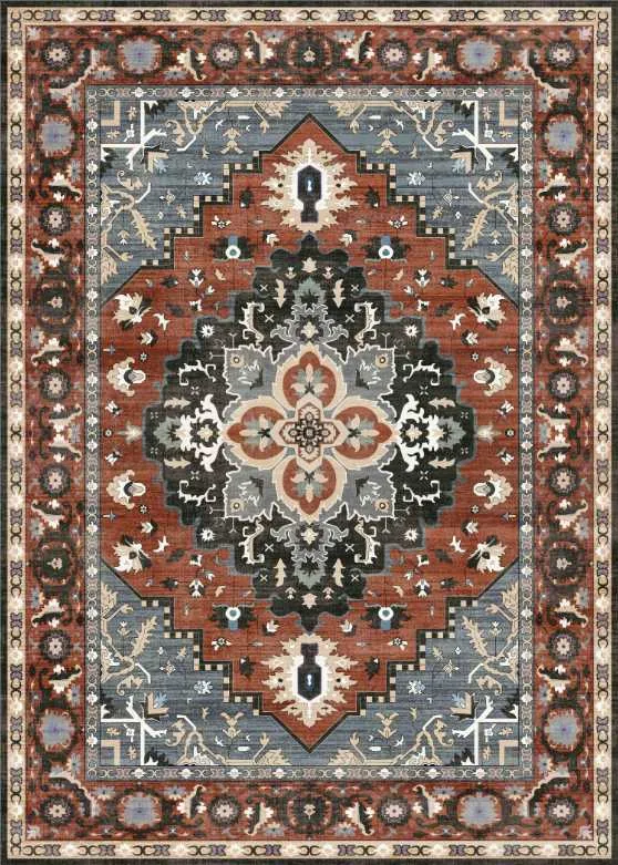 SONGMICS HOME Tripartite vintage rug 9x12 Coffee Brown