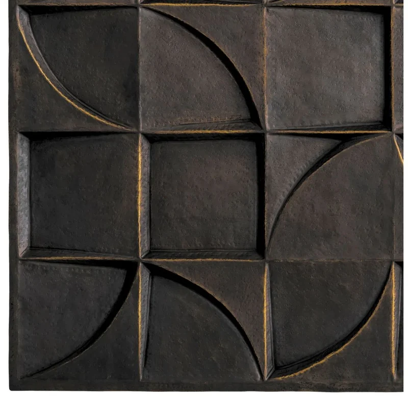 Casa Padrino Luxus Wandrelief Bronze 105 x 4,5 x H. 105 cm - Quadratisches Wandbild - Wohnzimmer Deko - Hotel Deko - Wanddeko - Deko Accessoires - Luxus Möbel - Luxus Kollektion