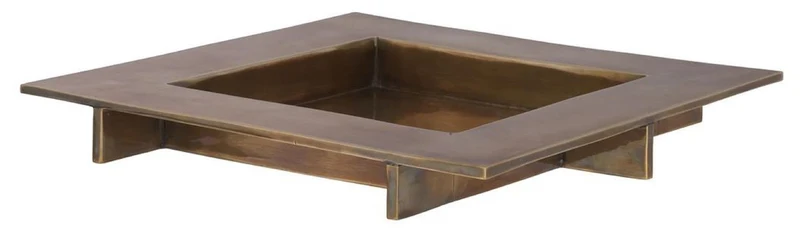 Casa Padrino Luxus Serviertablett Vintage Messing 20 x 20 x H. 2 cm - Quadratisches Messing Tablett - Gastronomie & Restaurant Accessoires - Luxus Accessoires