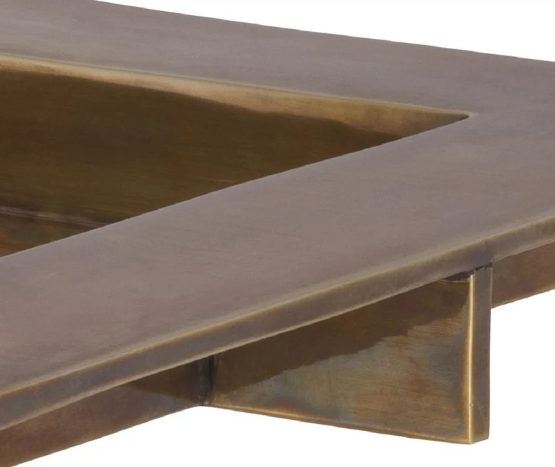 Casa Padrino Luxus Serviertablett Vintage Messing 20 x 20 x H. 2 cm - Quadratisches Messing Tablett - Gastronomie & Restaurant Accessoires - Luxus Accessoires