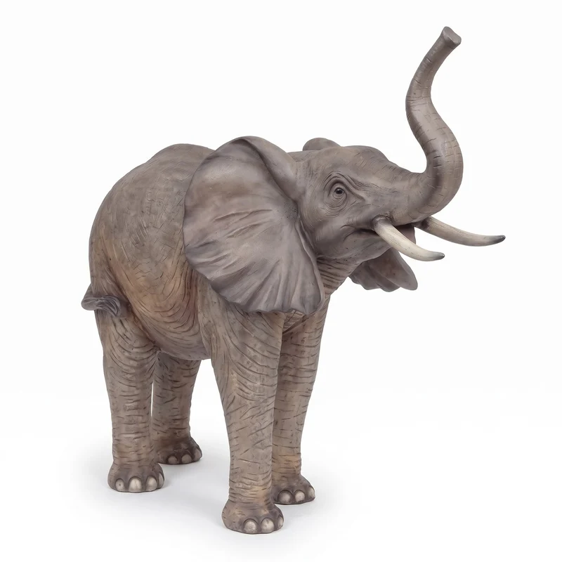 Casa Padrino Luxus Deko Skulptur Elefant Grau 160 x 66 x H. 160 cm - Große Deko Figur - XXL Deko Skulptur - XXL Deko Figur - Wohnzimmer Deko - Garten Deko - Luxus Deko XXL Figuren