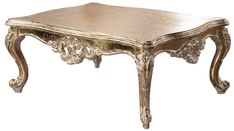 Casa Padrino Luxus Barock Couchtisch Antik Gold - Rechteckiger Barockstil Wohnzimmertisch - Barockstil Wohnzimmer Möbel - Barock Möbel - Luxus Möbel im Barockstil - Edel & Prunkvoll