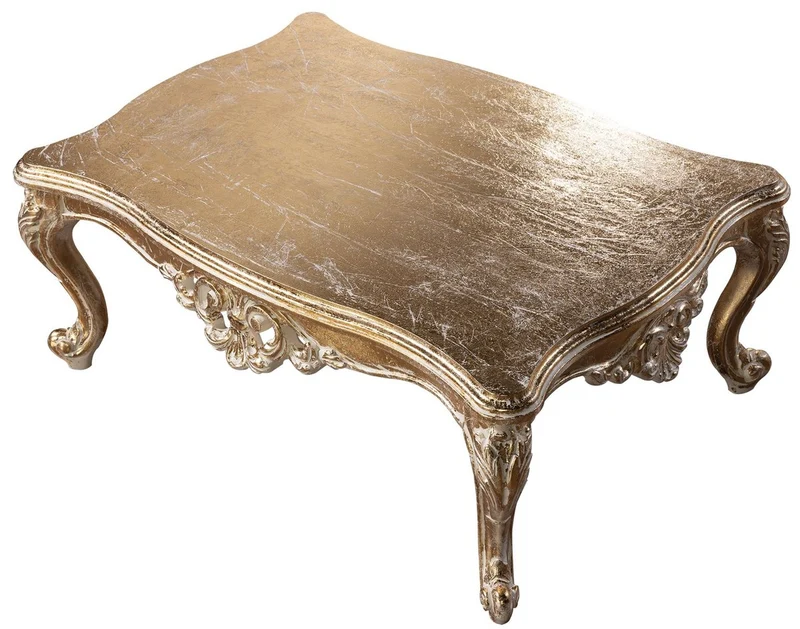 Casa Padrino Luxus Barock Couchtisch Antik Gold - Rechteckiger Barockstil Wohnzimmertisch - Barockstil Wohnzimmer Möbel - Barock Möbel - Luxus Möbel im Barockstil - Edel & Prunkvoll