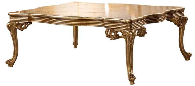 Casa Padrino Luxus Barock Couchtisch Antik Gold - Rechteckiger Barockstil Wohnzimmertisch - Barockstil Wohnzimmer Möbel - Handgefertigte Barock Möbel - Luxus Möbel im Barockstil - Edel & Prunkvoll