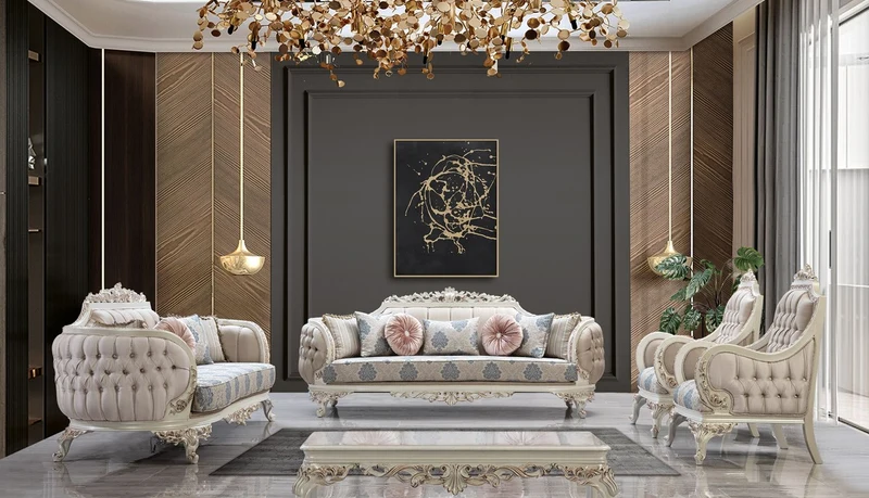 Casa Padrino Luxus Barock Sessel Mehrfarbig / Creamweiß / Kupfer - Barockstil Wohnzimmer Sessel mit elegantem Muster - Luxus Wohnzimmer Möbel im Barockstil - Barock Einrichtung - Barock Möbel