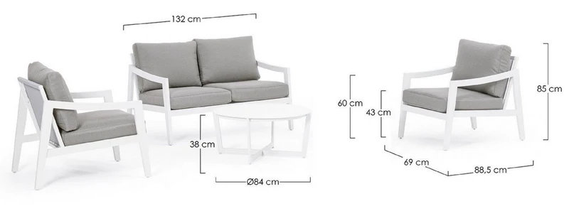 Casa Padrino Luxus Gartenmöbel Set Grau / Weiß - 1 Luxus Gartensofa & 2 Luxus Gartensessel & 1 Luxus Gartentisch - Garten Möbel - Hotel Möbel - Pool Möbel - Outdoor Möbel - Luxus Möbel